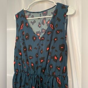 SHEIN Blue and Red Midi Dress